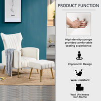 Thumbnail for Modern Velvet Accent Chair with Gold Metal Legs - Casatrail.com