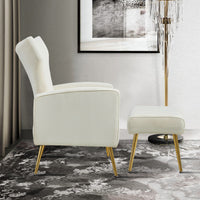 Thumbnail for Modern Velvet Accent Chair with Gold Metal Legs - Casatrail.com