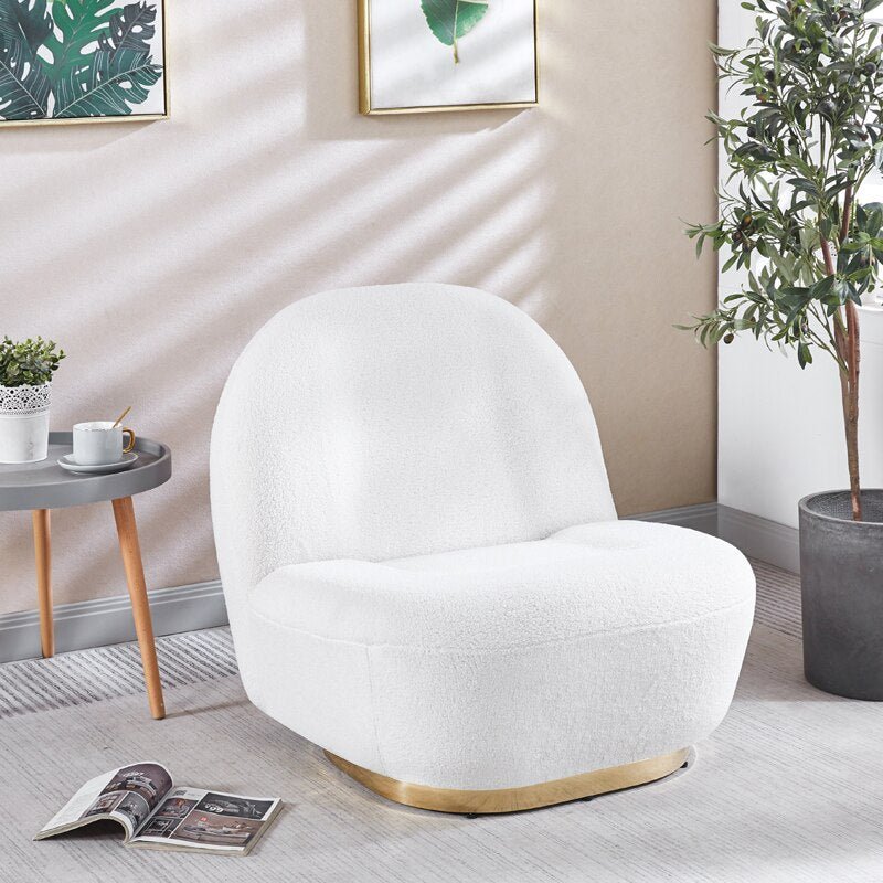 Modern Velvet Swivel Accent Chair with Gold Finish - Casatrail.com