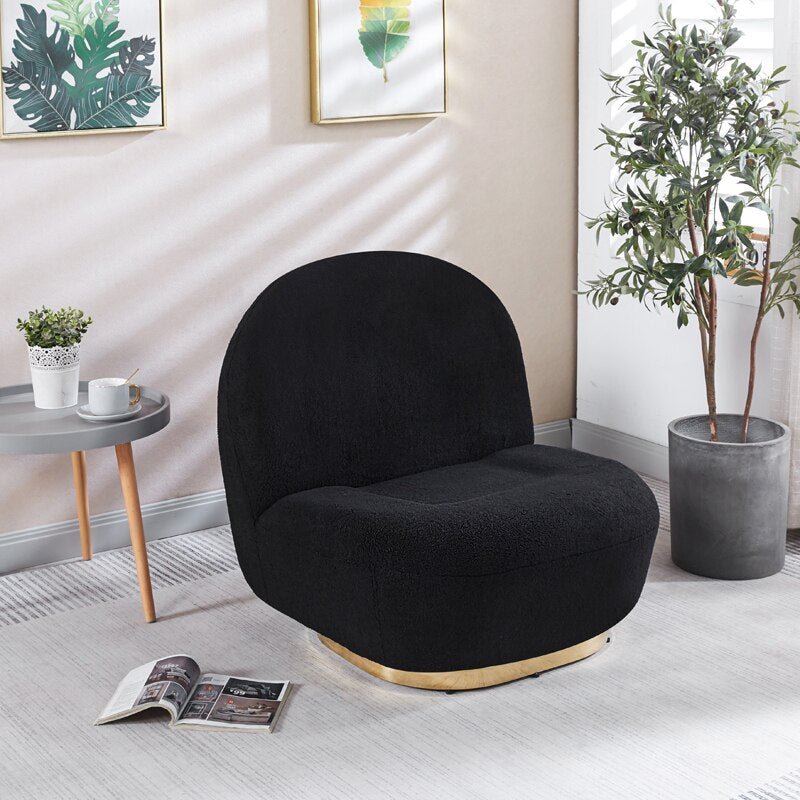 Modern Velvet Swivel Accent Chair with Gold Finish - Casatrail.com