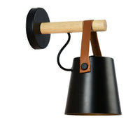 Thumbnail for Modern Wall Lamp with Leather and Wood Accents - Casatrail.com