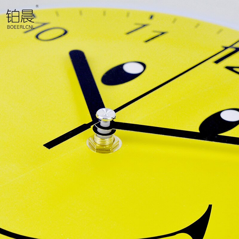 Modern Yellow Smiley Face Wall Clock for Kids Room - Casatrail.com