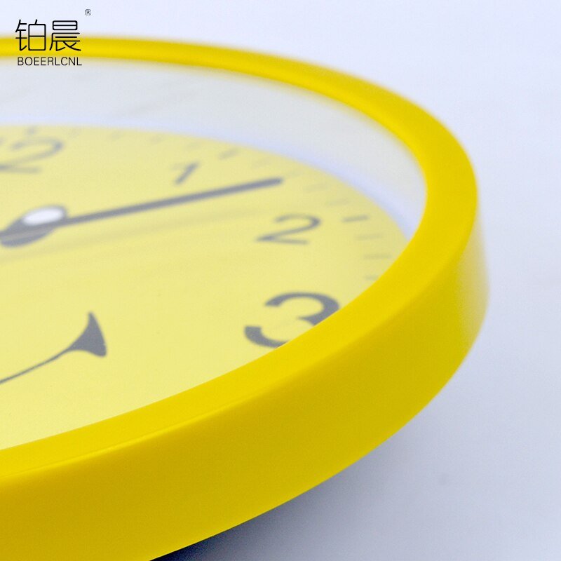 Modern Yellow Smiley Face Wall Clock for Kids Room - Casatrail.com