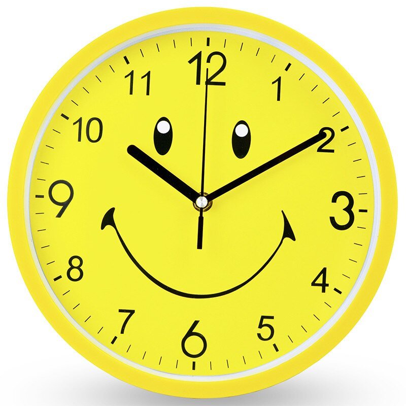 Modern Yellow Smiley Face Wall Clock for Kids Room - Casatrail.com