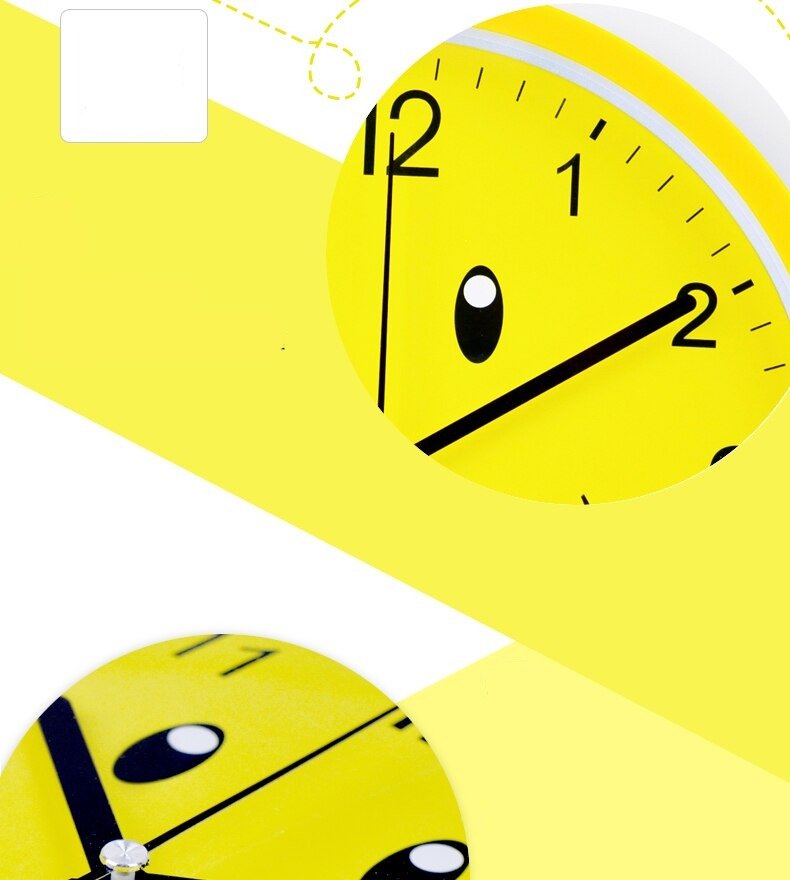 Modern Yellow Smiley Face Wall Clock for Kids Room - Casatrail.com