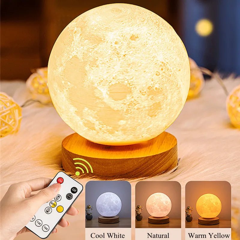 Moon Night Lamp 360° Rotating Lunar Light - Casatrail.com