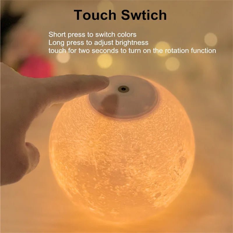 Moon Night Lamp 360° Rotating Lunar Light - Casatrail.com