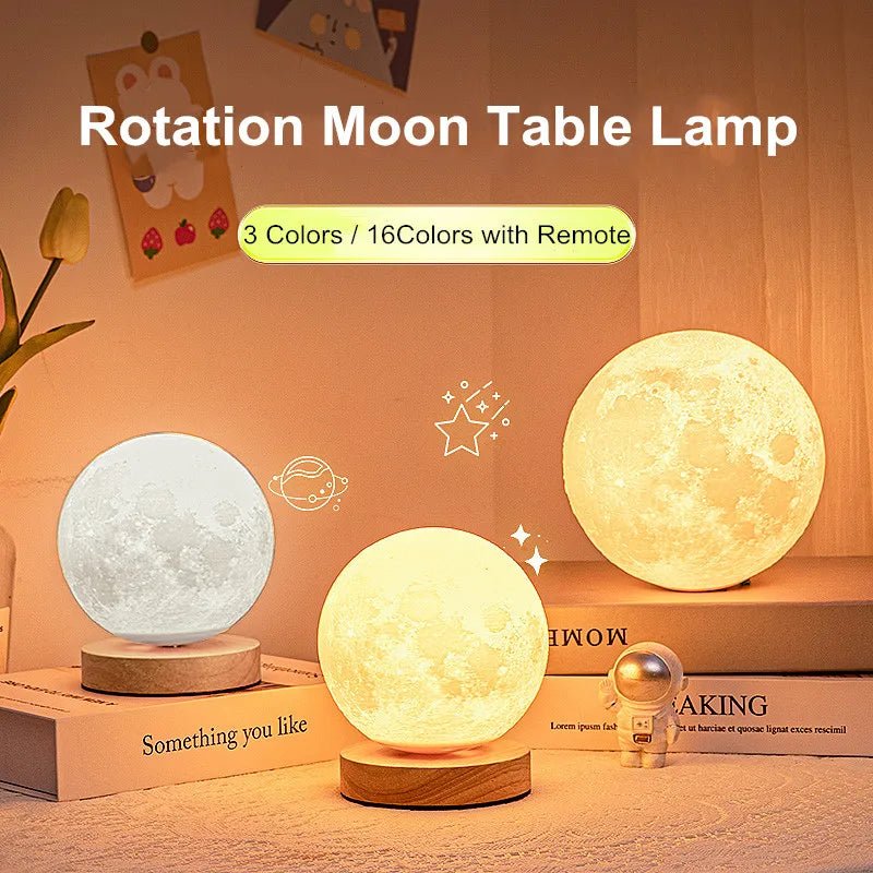 Moon Night Lamp 360° Rotating Lunar Light - Casatrail.com