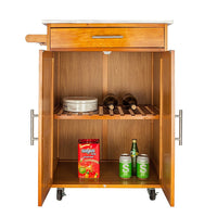 Thumbnail for Moveable Kitchen Cart with Stainless Steel Top, 1 Drawer, and 1 Cabinet - Casatrail.com