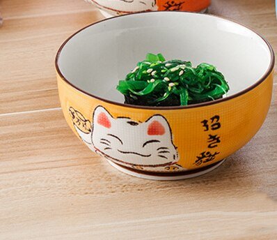 Multi - size Lucky Cat Ceramic Bowl - Casatrail.com