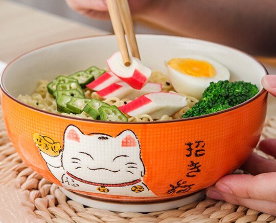 Multi - size Lucky Cat Ceramic Bowl - Casatrail.com