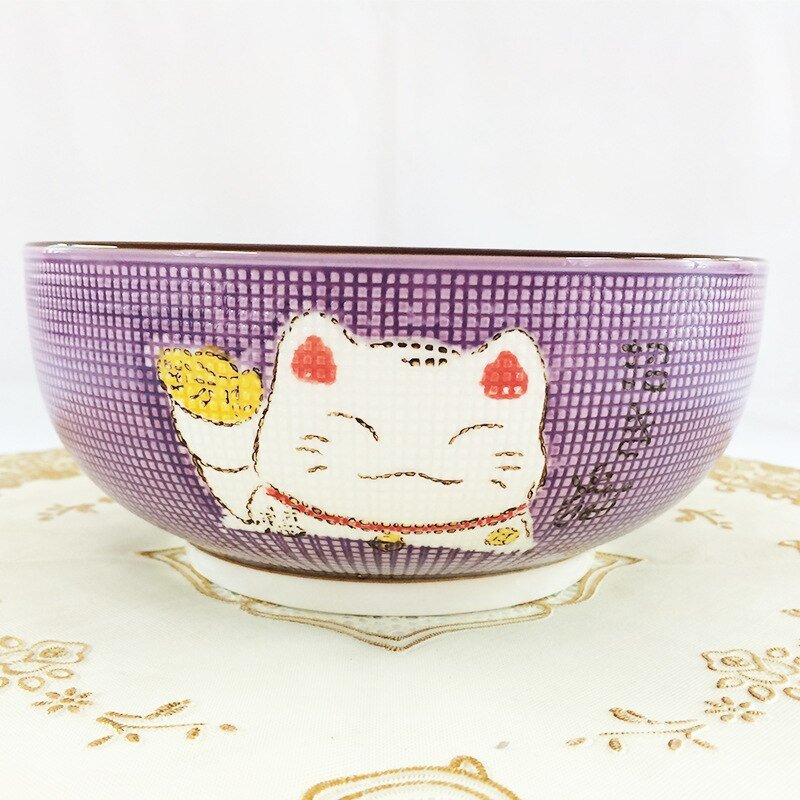 Multi - size Lucky Cat Ceramic Bowl - Casatrail.com