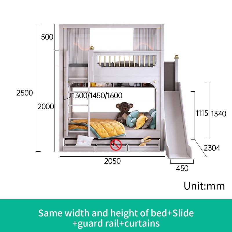 Multifunctional Kid Bunk Bed With Safety Fence - Casatrail.com