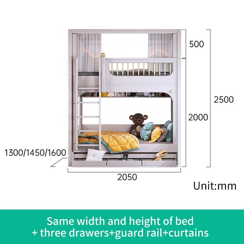 Multifunctional Kid Bunk Bed With Safety Fence - Casatrail.com