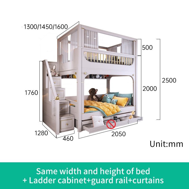 Multifunctional Kid Bunk Bed With Safety Fence - Casatrail.com