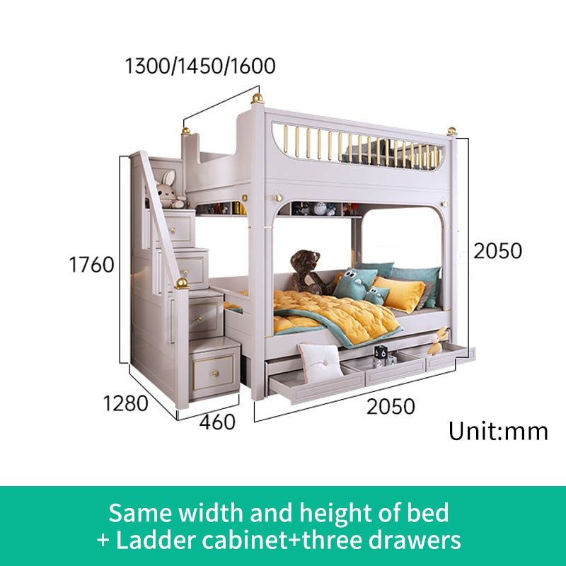 Multifunctional Kid Bunk Bed With Safety Fence - Casatrail.com