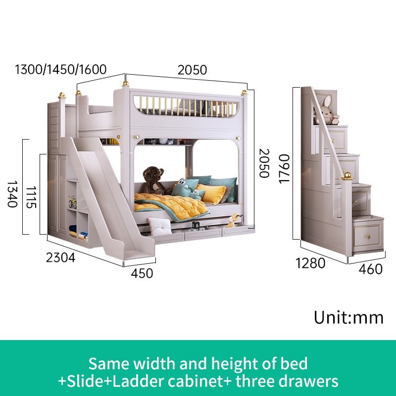 Multifunctional Kid Bunk Bed With Safety Fence - Casatrail.com