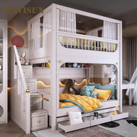 Thumbnail for Multifunctional Kid Bunk Bed With Safety Fence - Casatrail.com