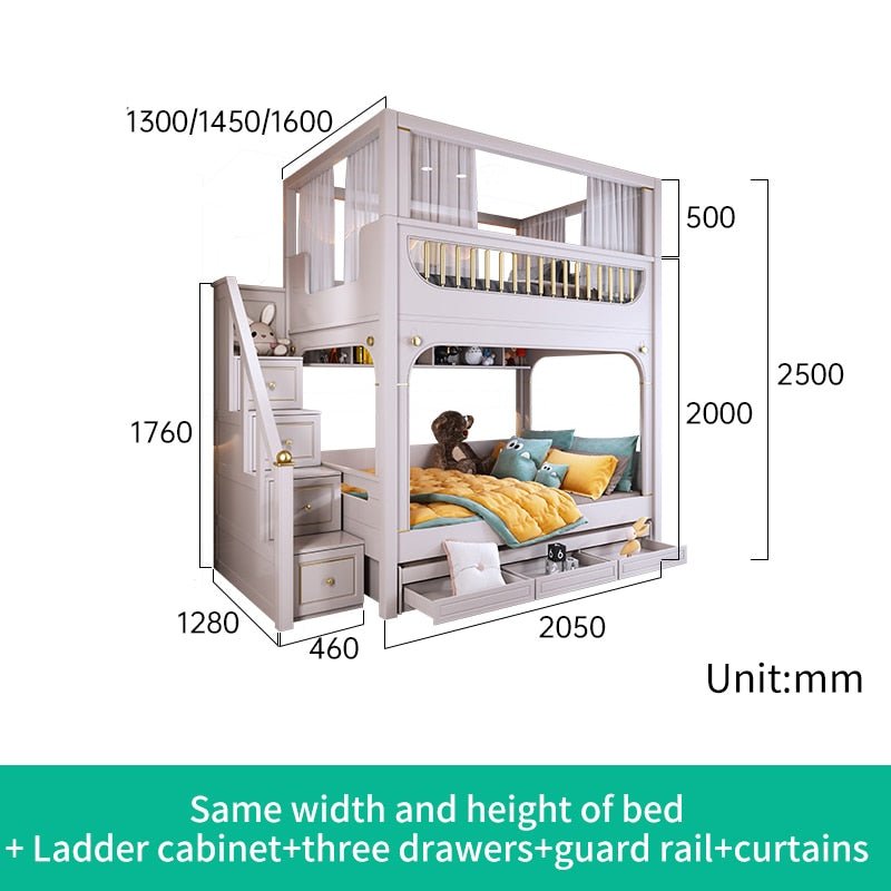 Multifunctional Kid Bunk Bed With Safety Fence - Casatrail.com