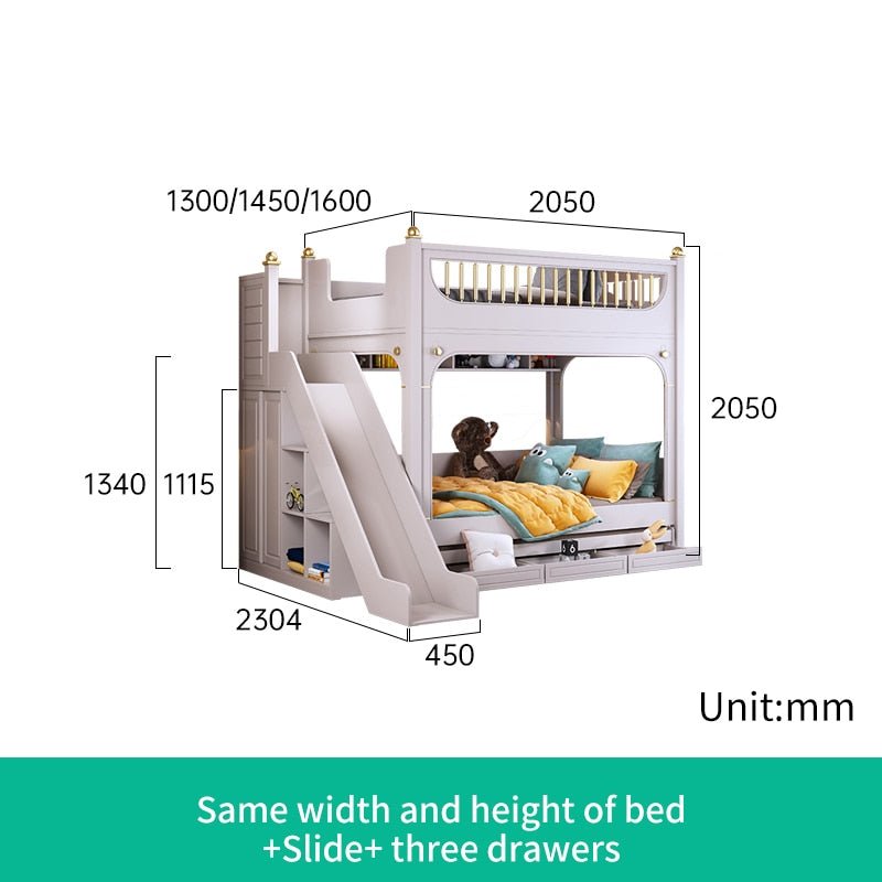 Multifunctional Kid Bunk Bed With Safety Fence - Casatrail.com