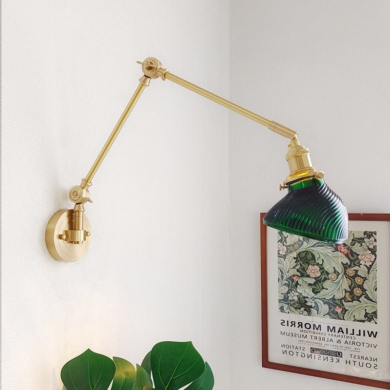 New Ceramic Copper LED Wall Lamp With Swing Long Arm - Casatrail.com