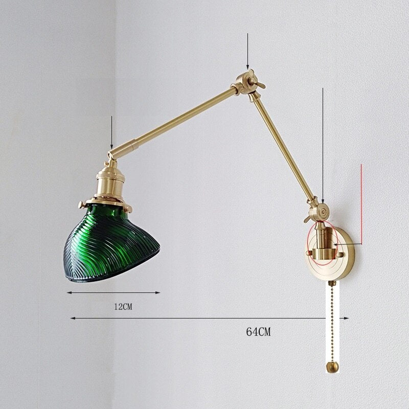 New Ceramic Copper LED Wall Lamp With Swing Long Arm - Casatrail.com