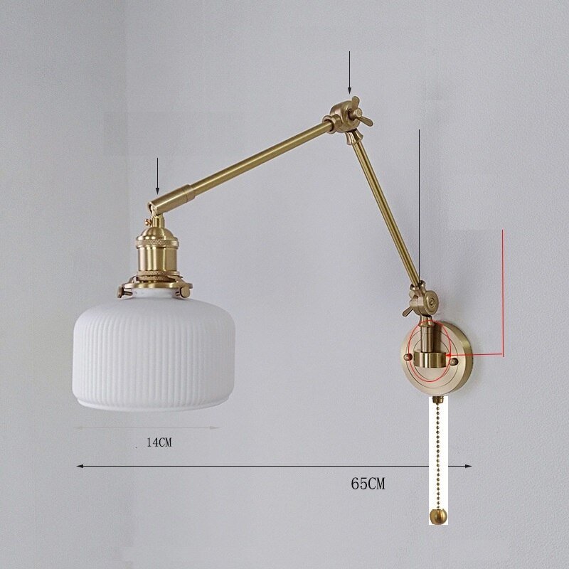 New Ceramic Copper LED Wall Lamp With Swing Long Arm - Casatrail.com