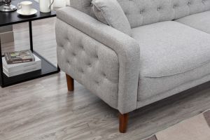 New Gray Linen Convertible Sofa Set - Casatrail.com