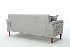 New Gray Linen Convertible Sofa Set - Casatrail.com