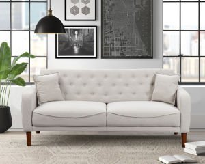 New Gray Linen Convertible Sofa Set - Casatrail.com