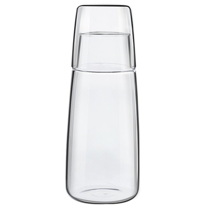 Night Water Carafe Set with Glass Cup - Clear Glass Pitcher for Bedroom/Nightstand - Casatrail.com