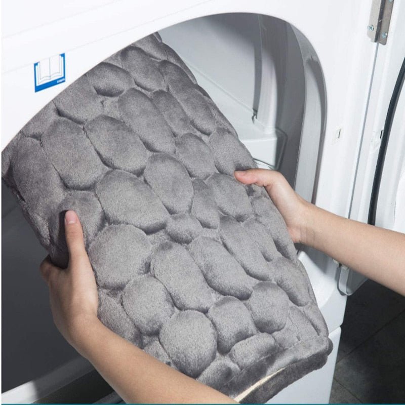 Non - Slip Cobblestone Embossed Bathroom Mat - Casatrail.com