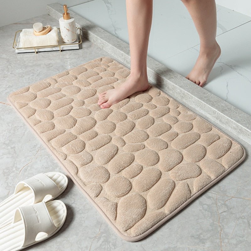 Non - Slip Cobblestone Embossed Bathroom Mat - Casatrail.com