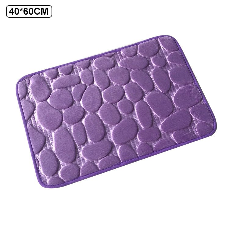 Non - Slip Cobblestone Embossed Bathroom Mat - Casatrail.com