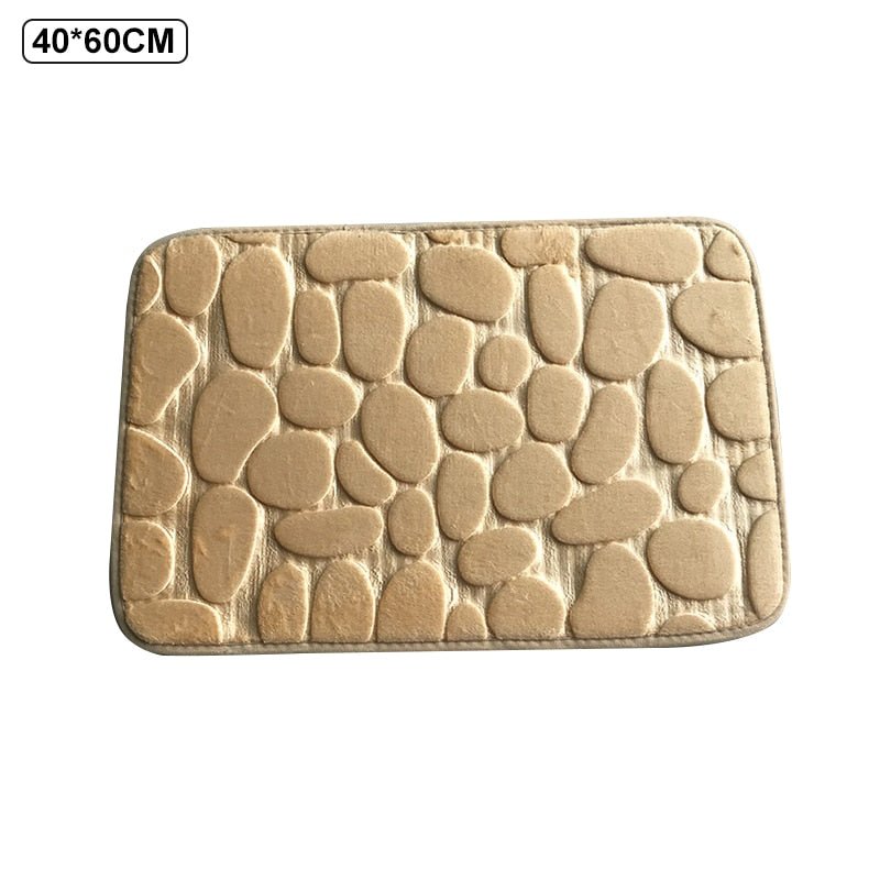 Non - Slip Cobblestone Embossed Bathroom Mat - Casatrail.com