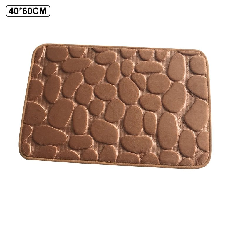 Non - Slip Cobblestone Embossed Bathroom Mat - Casatrail.com