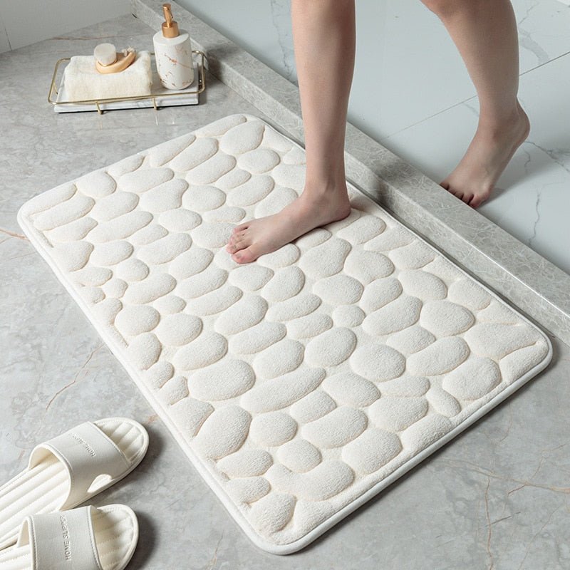 Non - Slip Cobblestone Embossed Bathroom Mat - Casatrail.com