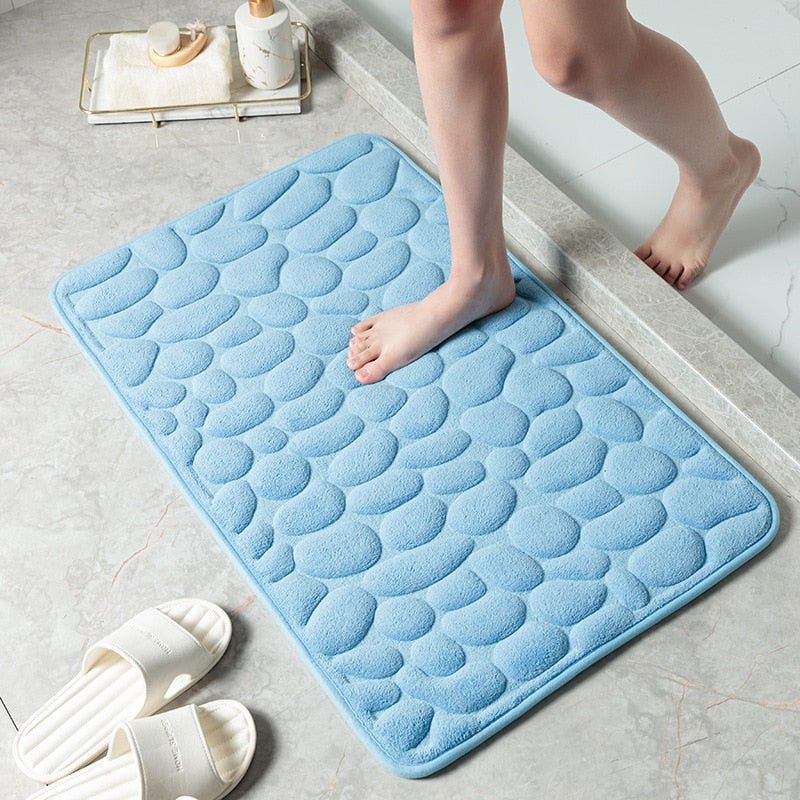 Non - Slip Cobblestone Embossed Bathroom Mat - Casatrail.com