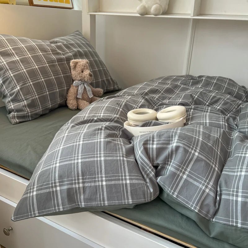 Nordic Cotton Bedding Set with Duvet Cover, Pillowcase & Bed Sheet - Casatrail.com