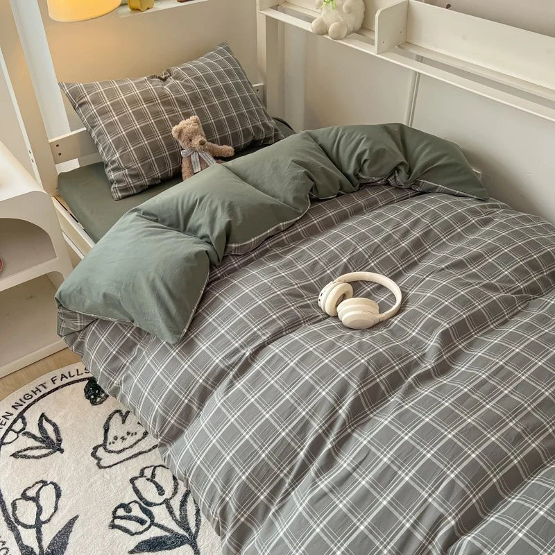 Nordic Cotton Bedding Set with Duvet Cover, Pillowcase & Bed Sheet - Casatrail.com