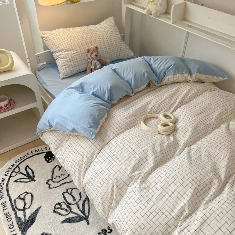 Nordic Cotton Bedding Set with Duvet Cover, Pillowcase & Bed Sheet - Casatrail.com