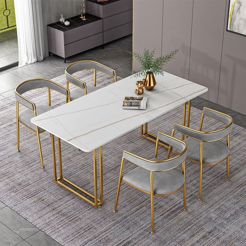 Nordic Dining Table with Gold Legs - Casatrail.com