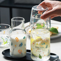 Thumbnail for Nordic Flower Printed Glass Tea Cup Set with Water Carafe - Casatrail.com