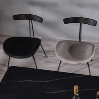 Thumbnail for Nordic Industrial Style Dining Chair with Wrought Iron Back - Casatrail.com