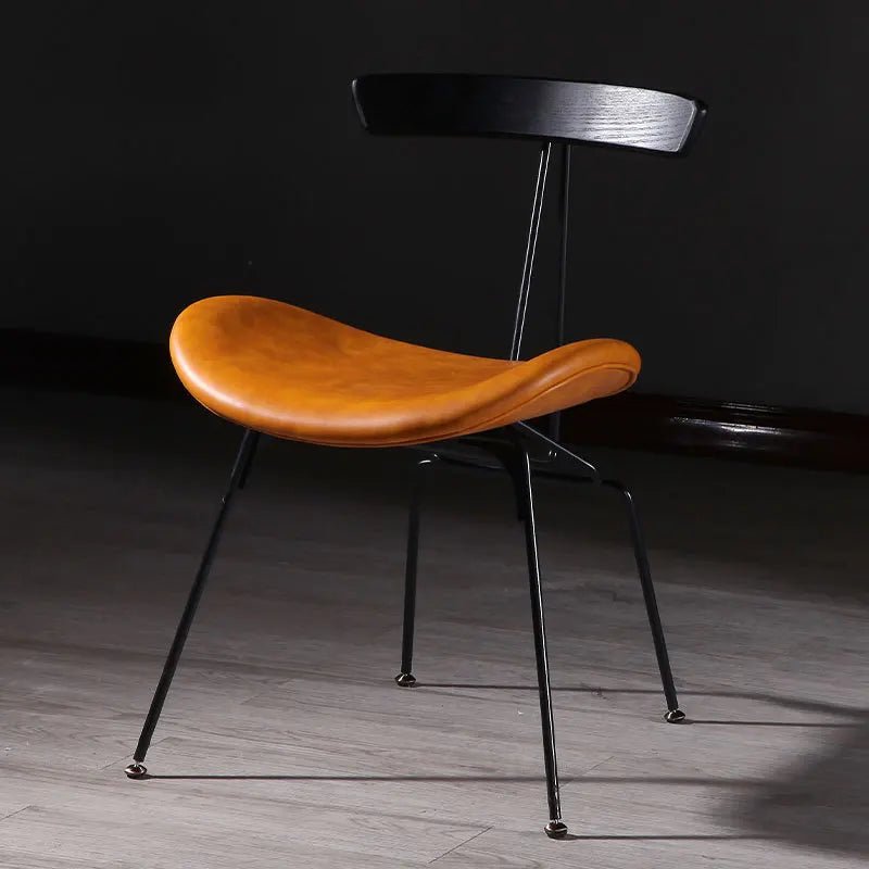 Nordic Industrial Style Dining Chair with Wrought Iron Back - Casatrail.com