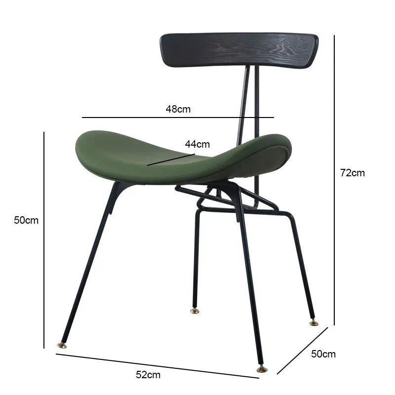 Nordic Industrial Style Dining Chair with Wrought Iron Back - Casatrail.com