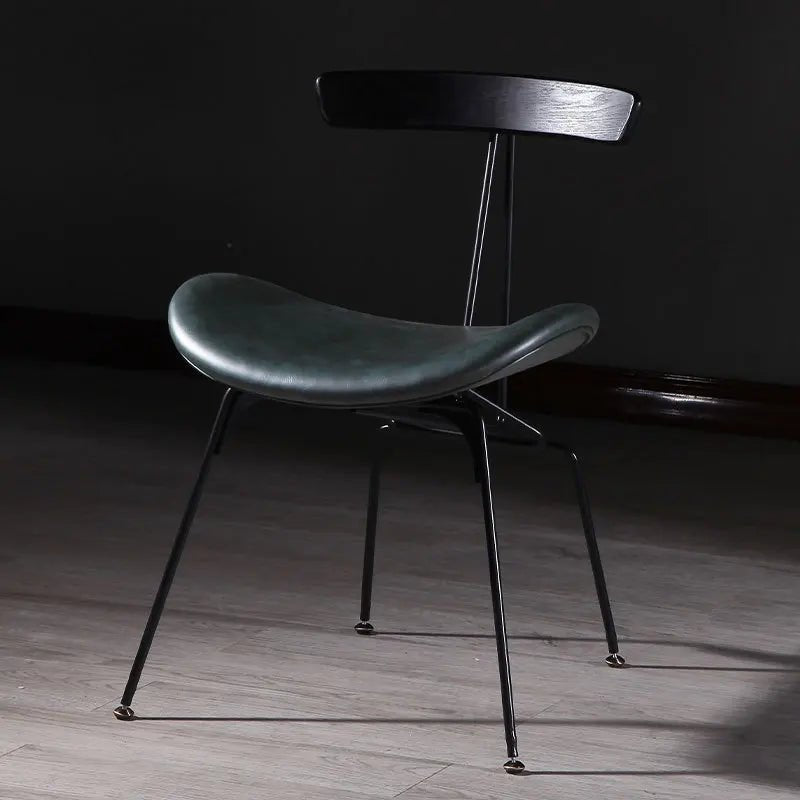 Nordic Industrial Style Dining Chair with Wrought Iron Back - Casatrail.com