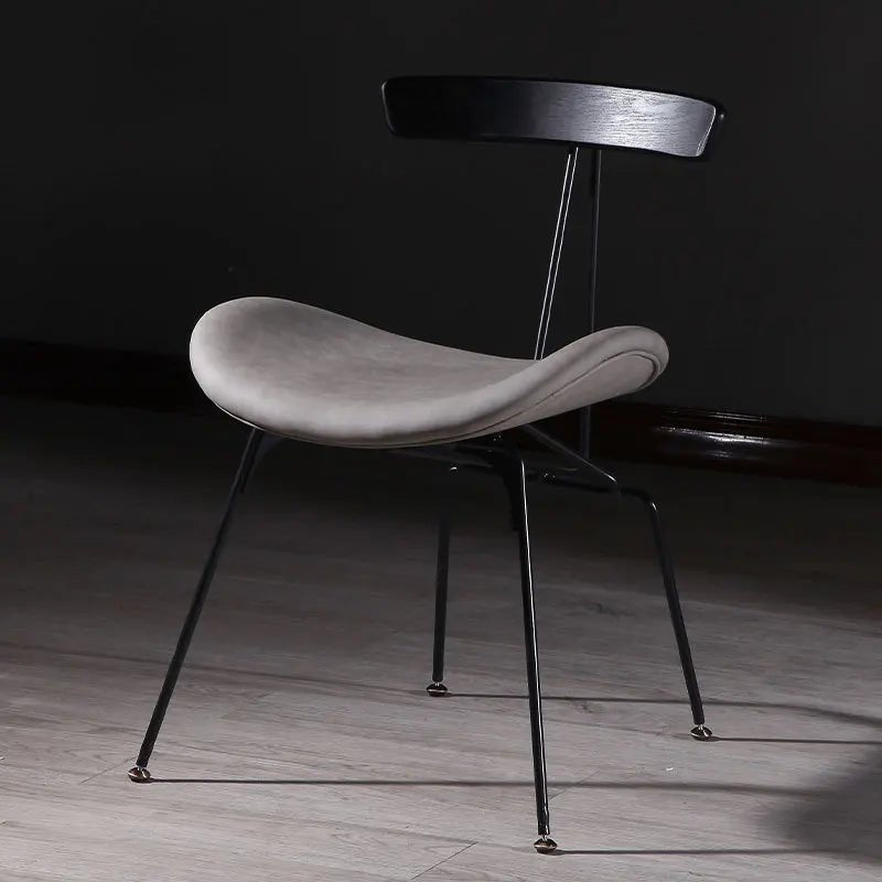 Nordic Industrial Style Dining Chair with Wrought Iron Back - Casatrail.com