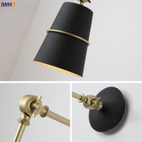 Thumbnail for Nordic Iron Swing Long Arm Wall Light - Casatrail.com