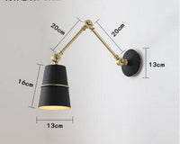 Thumbnail for Nordic Iron Swing Long Arm Wall Light - Casatrail.com